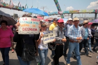 Lunes 9 de abril del 0218. Tuxtla Gutiérrez. Aspecto de la marcha magisterial en el lado oriente de la ciudad al inicio del paro de 48 horas en la huelga nacional de la educación en México.