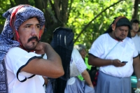 Domingo 14 de octubre del 2018. Tuxtla Gutiérrez. Bajadas de las Virgenes de Copoya; Festejo de la Virgen del Rosario.  Danzantes, músicos y miembros de la comunidad Zoque de la depresión central de Chiapas acompañan el recorrido tradicional que reali