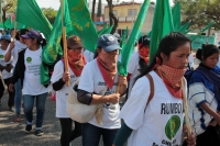 Miércoles 3 de enero del 2018. Tuxtla Gutiérrez. Militantes de la UNTA llegan desde la Zona altos de Chiapas para plantarse en la Avenida Central exigiendo que sea liberado de la cárcel Reynaldo Gómez Gómez.