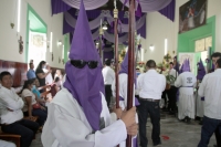 20210402. Venustiano Carranza. La procesión  del Viacrucis en las calles de La Antigua San Bartolomé de los Llanos