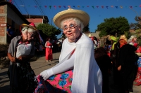 Lunes 22 de enero del 2018. Suchiapa. La danza de La Viejada se ha ido transformando durante los últimos años pero aún es posible observar a los personajes tradicionales vestidos a la usanza indí­gena y con máscaras de cuero crudo durante las festivid