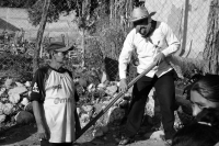 Lunes 22 de enero del 2018. Suchiapa. La danza de La Viejada se ha ido transformando durante los últimos años pero aún es posible observar a los personajes tradicionales vestidos a la usanza indí­gena y con máscaras de cuero crudo durante las festivid