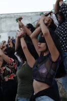 Domingo 1 de diciembre dl 2019. Tuxtla Gutiérrez. Durante el Cacerolazo Latinoamericano En  Tuxtla que grupos feministas realizan esta tarde en la ciudad.