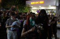 Domingo 1 de diciembre dl 2019. Tuxtla Gutiérrez. Durante el Cacerolazo Latinoamericano En  Tuxtla que grupos feministas realizan esta tarde en la ciudad.