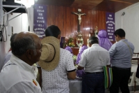 Martes 12 de marzo del 2019.Tuxtla Gutiérrez. Durante el recorrido de las imágenes de las vírgenes veneradas por la comunidad zoque hacia la iglesia de San Jacinto