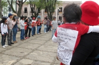 Sábado 2 de septiembre del 2012. San Cristóbal de las Casas, Chiapas. Manifestantes coletos realizan un mitin en contra de la imposición presidencial en México.