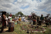 Indígenas Mayas y Zoques realizan un ceremonial de danza pre hispánica en las ruinas arqueológicas de la comunidad Chiapa de Corzo para celebrar la entrada de la primavera