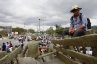 Jueves  2 de febrero del 2012. Caos en el Poniente de Tuxtla. Tuxtla Gutiérrez, Chiapas. El caos vehicular causa molestias y embotellamientos durante esta mañana en la entrada poniente de la ciudad donde maestros de la sección VII del bloque democrático c