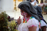 20210422. Tuxtla G. La comunidad Zoque de Tuxtla Gutiérrez visita la Catedral durante las celebraciones patronales de San Marcos