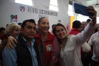 20240301. Tuxtla. Olga Luz Espinosa, aspirante para la gubernatura de Chiapas el PRD, PAN y PRI acompaña a los aspirantes para senadores y diputados