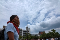 20260806. Tuxtla. Las escuelas normalistas FECSM se manifiestan en la Plaza Central de Tuxtla Gutiérrez en apoyo a la Normal Rural Mactumatza de Chiapas