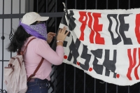 20241114. Tuxtla. Estudiantes de la Escuela Normal Superior de Chiapas protestan este medio día en la Plaza Central de Tuxtla Gutiérrez.