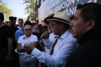 20261026. Tuxtla. Maestros de la CNTe se manifiestan esta mañana en la capital del estado de Chiapas