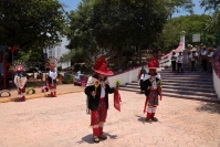 20260804. Tuxtla. El Grupo Tradicional Tzocotumbak de la Comunidad Zoque de Tuxtla Gutiérrez recorre las calles llevando la danza Hata Roque Etze en honor a Santo Domingo