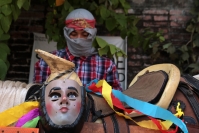 20260808. Chiapa de Corzo. Los Jinetes de San Domingo, se preparan para iniciar el recorrido de los Alférez y Nahuares esta tarde.