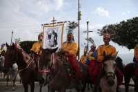 20260808. Chiapa de Corzo. Los Jinetes de San Domingo, se preparan para iniciar el recorrido de los Alférez y Nahuares esta tarde.