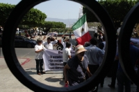 2026045. Tuxtla. Continúan las protestas de jubilados de CFE contra la Reforma del artículo 127