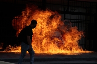 20251115. Tuxtla. Estudiantes Normalistas protestan en el edificio de la administración de Chiapas después de la Marcha de La Generación Z