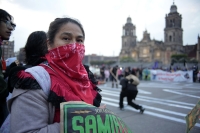 20250221. Cdmx. Diferentes organizaciones sociales marchan durante la jornada global convocada por el EZLN a los 6 años de la muerte del activista Samir Flores.
