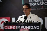 20250505. Tuxtla. FG Identifica a los involucrados de la muerte del Coyote, avances en la investigación de pederastia al interior del Centro Penitenciario. Llaven Abarca en conferencia de prensa.