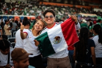 20260705. Tuxtla. Aficionados en el estadio Zoque VMR antes de la Transmisión del partido entre México e Inglaterra.